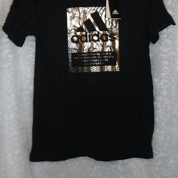 Adidas Men's Small Multisport Black & Gold T-shirt small NWT - Picture 2 of 6